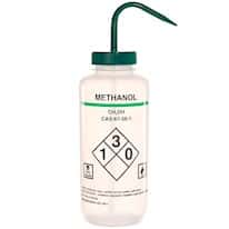 Cole-Parmer Safety Wash Bottle, LDPE, Vented, Methanol, 500mL (16oz); 6/PK