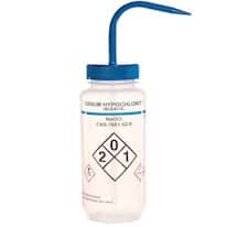 Cole-Parmer Safety Wash Bottle, LDPE, Vented, Sodium Hypochlorite, 500mL; 6/PK