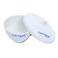 Cole-Parmer Wide-Form Crucible with Cover, Porcelain, 50 mL; 6/PK