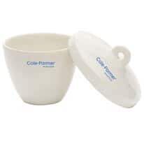 Cole-Parmer High-Form Crucible with Cover, Porcelain, 1.3 mL; 6/PK
