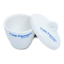 Cole-Parmer High-Form Crucible with Cover, Porcelain, 15 mL; 6/PK