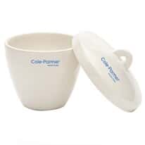 Cole-Parmer High-Form Crucible with Cover, Porcelain; 50 mL