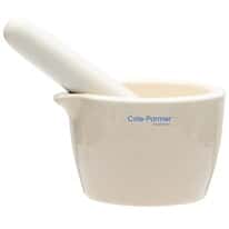 Cole-Parmer Mortar and Pestle Set, Porcelain, 70 mL