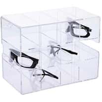 Cole-Parmer ACH12 CleanCut™ Acrylic Safety Glasses Holder, 12-Unit, 12.25 x 6.75 x 9.25"