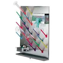 Modular stainless steel drying rack, 32 white pegs