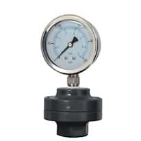 Cole-Parmer Industrial Pressure/Process Gauge, 2.5" Dia, PTFE Diaphragm; 0 to 60 psi