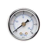 Cole-Parmer Utility Pressure Gauge, 2.5" Dia, Back Connection; 0-60 psi