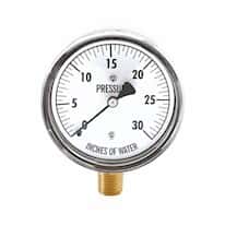 Cole-Parmer Pressure Gauge ~ 1/4" NPT(M) process connection; 0 to 10" Water Column