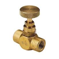 Pressure Gauge Needle Valve, Brass, 600 psi Maximum