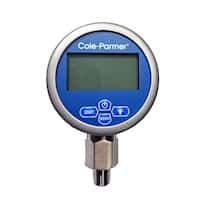 Cole-Parmer High-Accuracy Digital Gauge, 0 to 30" Hg Vacuum, 5-Digit LCD