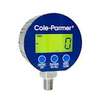 Cole-Parmer High-Accuracy Digital Gauge, -30.0" Hg to 100 psig Vacuum and Pressure,  4-Digit LCD