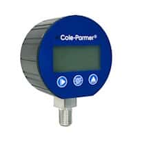 Cole-Parmer Digital Pressure Gauge with Transmitter, 0 to 100 psig, 4/20 mA Output, 4-Digit LCD