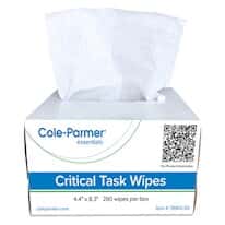 Cole-Parmer Critical Task Lab Wipes, 4.4" x 8.3" Single-Ply Cellulose; 60 Boxes/CS, 280 Wipes/Box