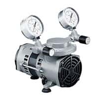 Cole-Parmer PTFE-Coated Vacuum Pump, Gauge/Reg/Valve; 0.55 cfm/22"Hg-20psi/220V