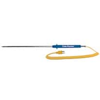 Cole-Parmer Type-K, Extra-Long Heavy-Duty Probe, Mini-Connector, 24" L, .250" Dia, Grounded 