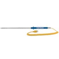 Cole-Parmer Type-K Gen-Purpose Heavy-Duty Probe Mini-Connector, 36" L Grounded 5ft Coil Cord