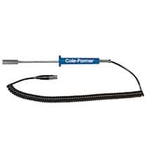Cole-Parmer Surface RTD Probe, 100 Ohm, Digi-Sense® 3-Pin Connector, 5.4" Length, 5 ft Coil Cord