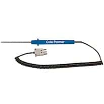 Cole-Parmer Penetrationation RTD Probe 100 Ohm ANSI 3-Blade Connector, 4" L 5ft Coil Cord