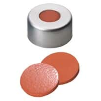Cole-Parmer Aluminum Crimp Cap, 20 mm dia, Ultra High Temperature, Dark Red Silicone/PTFE Septum; 1000/pk