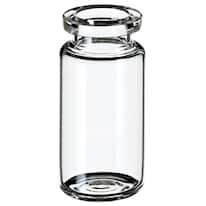 Cole-Parmer Headspace Vial, Glass, 20 mm, DIN Crimp Neck, Round Bottom, 10 mL; 1000/pk