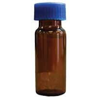 Cole-Parmer LCGC Screw Top Vials, Amber Glass, 9 mm Short Thread, 2 mL, Rubber/PTFE Septum; 100/pk