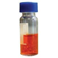 Cole-Parmer LCGC Screw Top Vials, Glass, 9 mm Short Thread, 2 mL, with Label Area, Rubber/PTFE Septum; 100/pk
