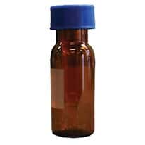 Cole-Parmer Vial and Cap Kit, 0.3 mL, Screw Top Amber Glass Vials, Pre-Slit PTFE/Silicone Septa, Mass Spec Quality; 100/pk