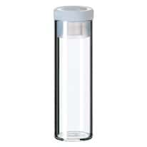 Cole-Parmer Shell Vial, 15 mm, Glass, Flat Bottom, 4 mL, with PE Plug; 1000/pk