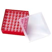 Cole-Parmer Polypropylene Storage Box, Red, 49 x 4 mL Vials, with Alphanumeric Coding; Each