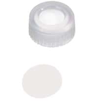 Cole-Parmer  Short Thread Cap, 9mm, Open Transparent Polypropylene, PTFE Septa; 1000/pk