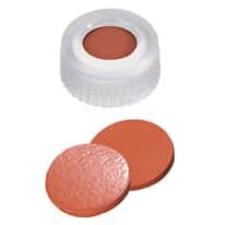 Cole-Parmer  Short Thread Cap, 9mm, Open Transparent Polypropylene, Rubber/TEF Septa; 1000/pk
