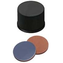 Cole-Parmer Screw Cap, Polypropylene, Black, 13 mm, Closed, Red Butyl/Grey PTFE; 1000/pk