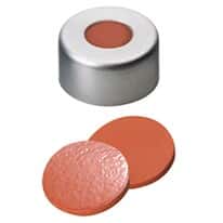 Cole-Parmer Silver Aluminum Crimp Cap, 11 mm Dia., Rubber/Butyl/PTFE Septum; 1000/pk
