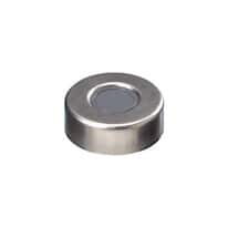 Cole-Parmer Silver Aluminum Crimp Cap, 11 mm Dia., PTFE/Silicone/PTFE Septum w/Hole; 1000/PK