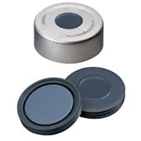 Cole-Parmer Silver Aluminum Crimp Cap, 13 mm Dia., Pharma-Fix, Butyl/PTFE Septum w/Hole; 1000/pk