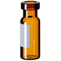 Cole-Parmer Crimp Vial, Amber Glass, 2 mL, 11 mm, Wide Opening/Label/Filling Lines; 1000/pk