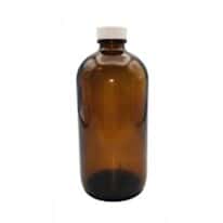 Cole-Parmer Pre-Cleaned EPA Narrow-Mouth Bottle, Amber Glass, 500mL (17 oz); 12/CS