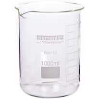 Cole-Parmer elements Low-Form Beaker, Glass, 1000 mL, 6/pk