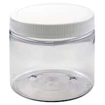 Cole-Parmer SamplePrep 2256 Jar with Screw Cap, Clear Plastic, 16 oz (480 mL); 12/PK