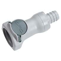 CPC (Colder) HFC12 Quick-Disconnect Fitting, Hose Barb Body, Polypropylene, Non-Valved, 1/2" ID; 1/Each