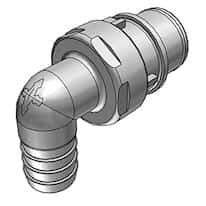 CPC (Colder) HFC12 Quick-Disconnect Fitting, Hose Barb Insert, Elbow, Polypropylene, Non-Valved, 1/2" ID; 1/Each