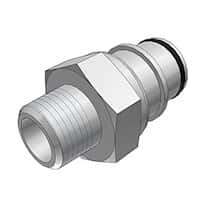 CPC (Colder) HFC35 Quick-Disconnect Fitting, Threaded Insert, Polysulfone, Non-Valved, 3/8" NPT(M); 1/Each