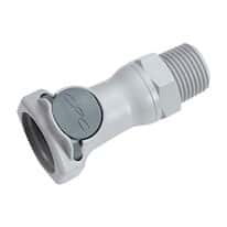 CPC (Colder) HFCD12 Quick-Disconnect Fitting, Threaded Body, Polypropylene, Valved, 1/2" NPT(M); 1/Each