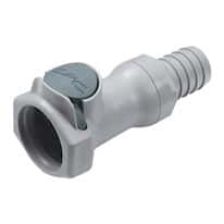 CPC (Colder) HFCD12 Quick-Disconnect Fitting, Hose Barb Body, Polypropylene, Valved, 5/8" ID