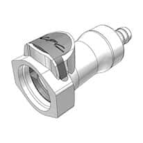 CPC (Colder) HFCD35 Quick-Disconnect Fitting, Hose Barb Body, Polysulfone, Valved, 3/8" ID; 1/Each