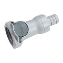 CPC (Colder) HFCD12 Quick-Disconnect Fitting, Hose Barb Body, Polypropylene, Valved, 1/2" ID