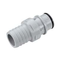CPC (Colder) HFCD12 Quick-Disconnect Fitting, Hose Barb Insert, Polypropylene, Valved, 3/4" ID