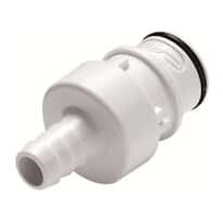 CPC (Colder) HFCD35 Quick-Disconnect Fitting, Hose Barb Insert, Polysulfone, Valved, 3/8" ID; 1/Each