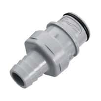 CPC (Colder) HFCD12 Quick-Disconnect Fitting, Hose Barb Insert, Polypropylene, Valved, 1/2" ID
