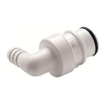 CPC (Colder) HFCD35 Quick-Disconnect Fitting, Hose Barb Insert, Elbow, Polysulfone, Valved, 1/2" ID; 1/Each